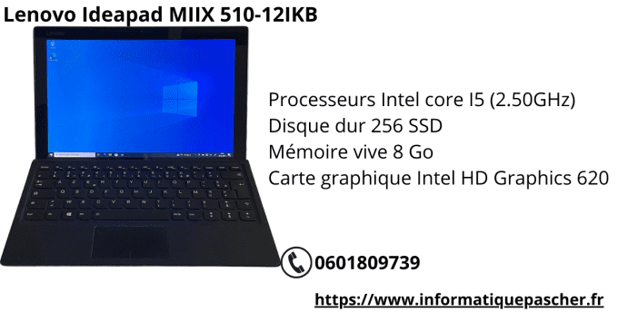 Lenovo Ideapad MIIX 510-12IKB - 8Go - 256Go SSD - AZERTY Francais - 