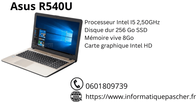 Asus R540U 15" Core i5 2.5 GHz - SSD 256 Go - 8 Go AZERTY - Français