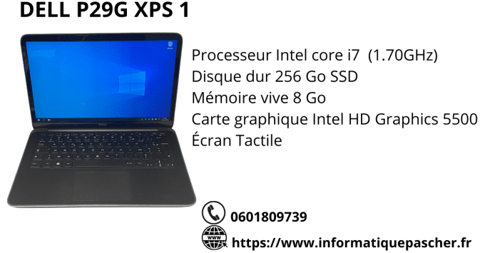 DELL P29G XPS 12,5" i7 256Go SSD 8Go Wifi Bluetooth AZERTY