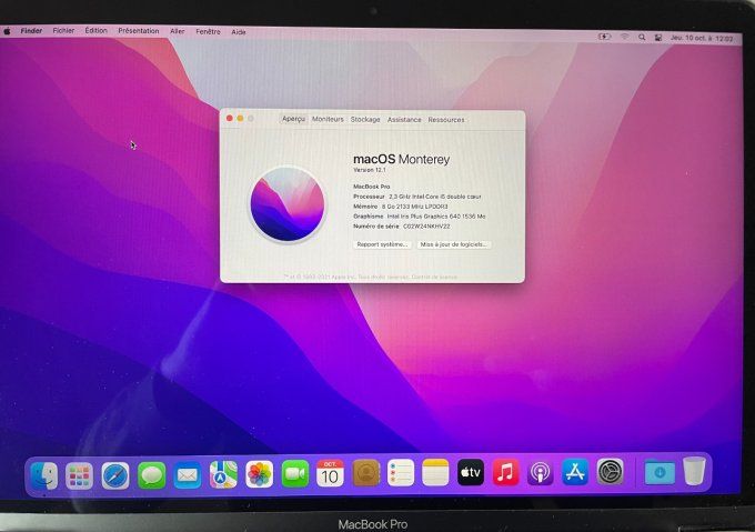 MacBook Pro 13" Retina (2017) - Core i5 2.3 GHz 128 SSD - 8 Go AZERTY - Français - 