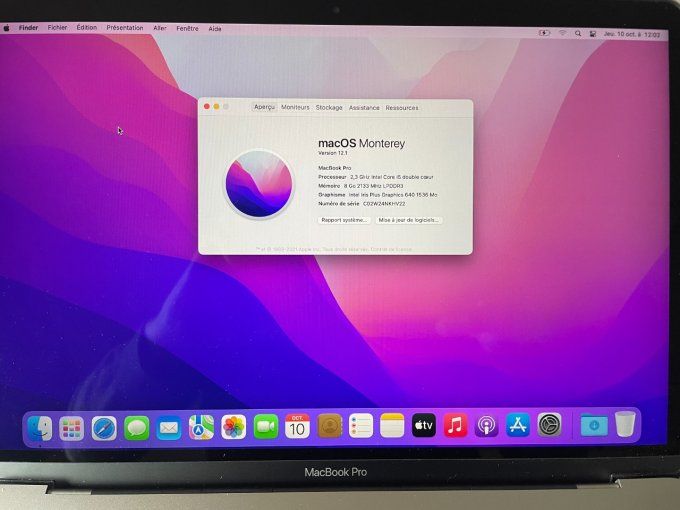 MacBook Pro 13" Retina (2017) - Core i5 2.3 GHz 128 SSD - 8 Go AZERTY - Français