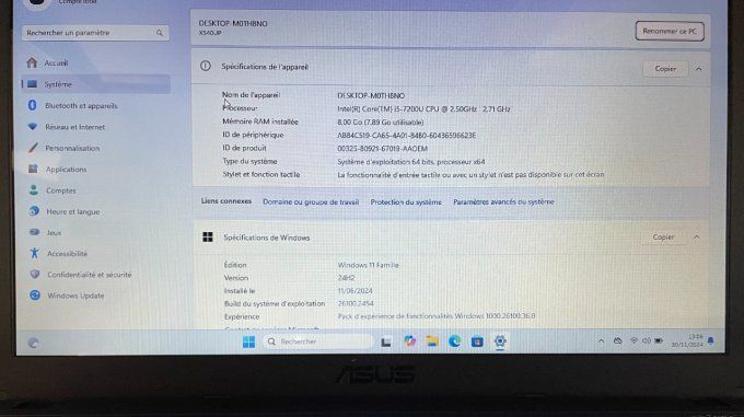 Asus R540U 15" Core i5 2.5 GHz - SSD 256 Go - 8 Go AZERTY - Français