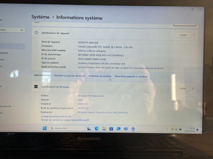 Lenovo G50-30 Intel N2830 8Go 256Go SSD WifI Webcam écran 15.6" Windows 11 Pro